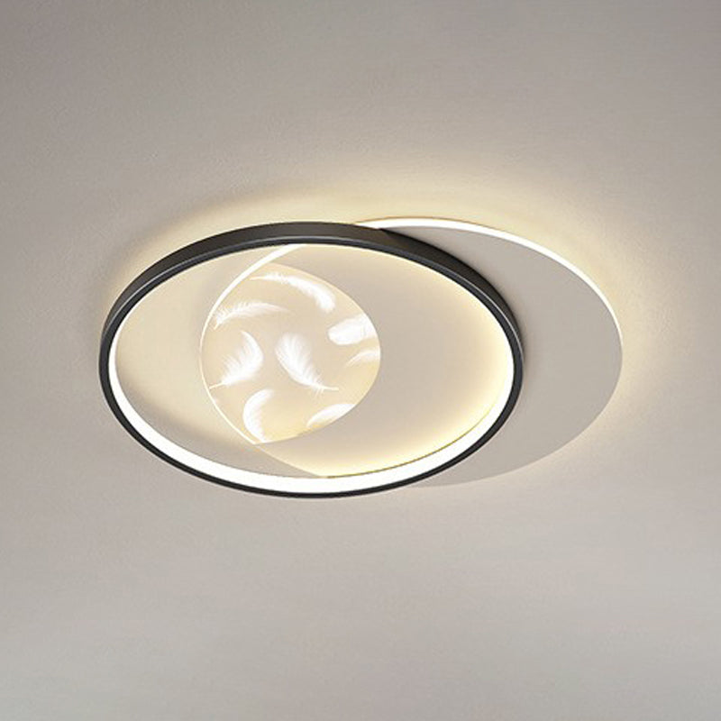 Metal Round Shade Slush Sofiling Light MODERNY Style 3 Lights Flush Funte Freeture