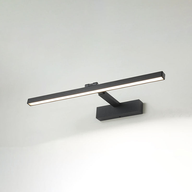 Metalen lineaire wandwandcontract Moderne stijl 1-licht zwaaitarm spiegel Wandlamp in het zwart