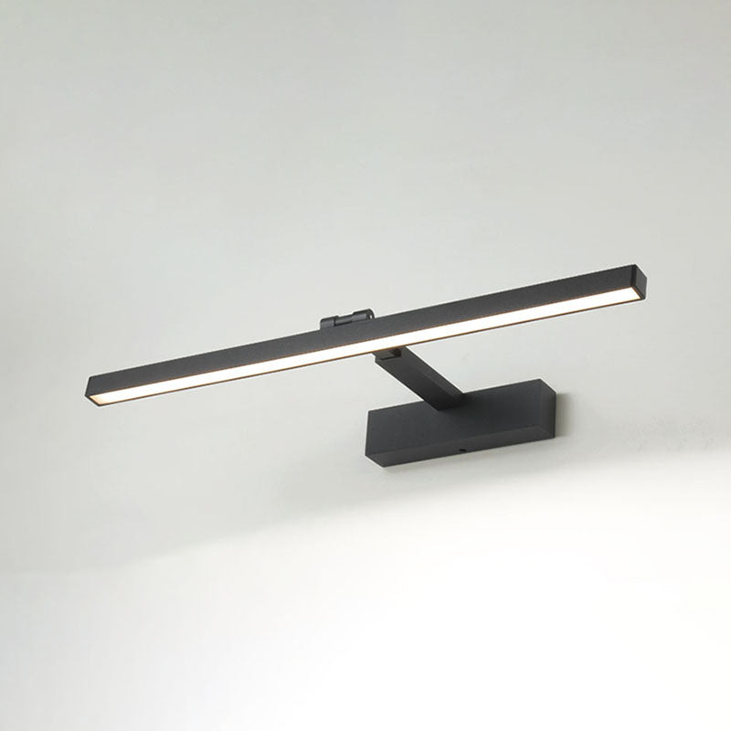 Metalen lineaire wandwandcontract Moderne stijl 1-licht zwaaitarm spiegel Wandlamp in het zwart