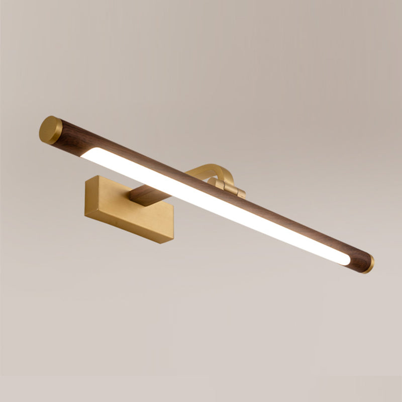 Metalen lineaire schaduw Wand SCONCE Moderne stijl 1 lichte spiegelwandverlichting in bruin