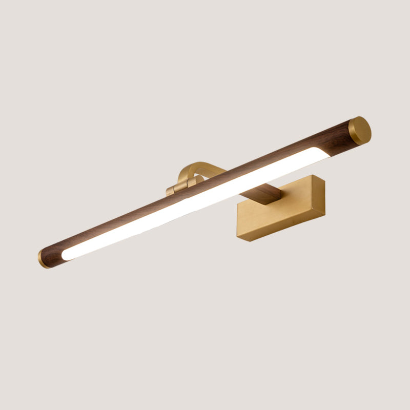 Metalen lineaire schaduw Wand SCONCE Moderne stijl 1 lichte spiegelwandverlichting in bruin