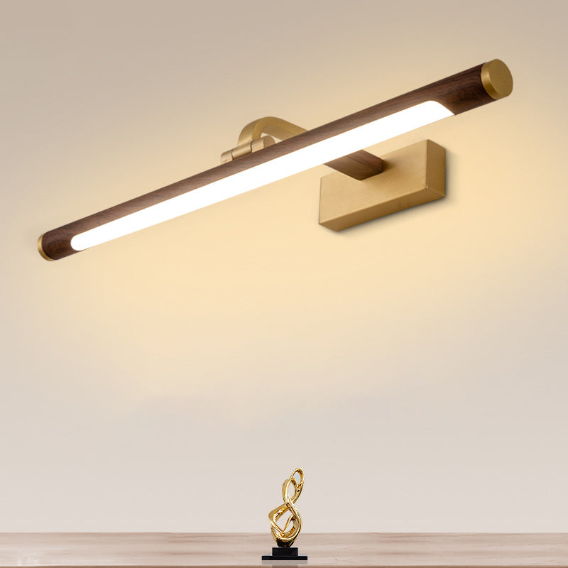 Metalen lineaire schaduw Wand SCONCE Moderne stijl 1 lichte spiegelwandverlichting in bruin