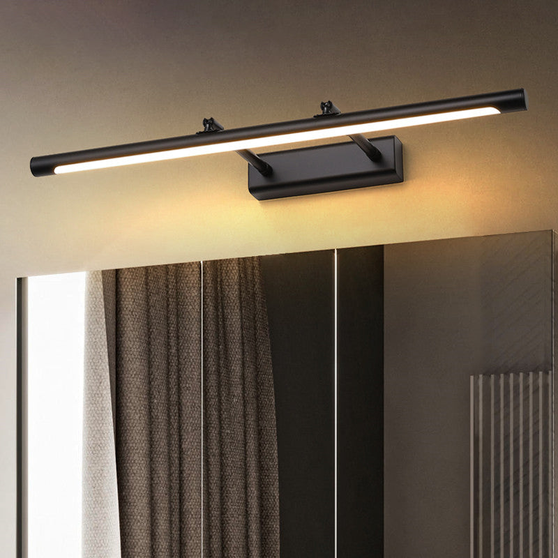 Forma lineal tocador de tocador moderno 1 luz de espejo LED de luz para baño en negro