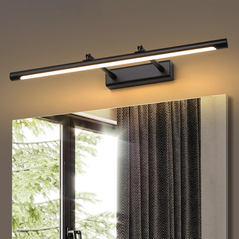 Forma lineal tocador de tocador moderno 1 luz de espejo LED de luz para baño en negro