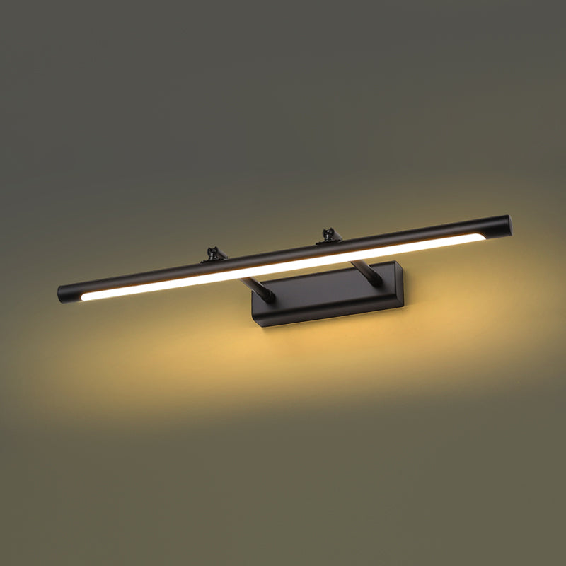 Forma lineal tocador de tocador moderno 1 luz de espejo LED de luz para baño en negro