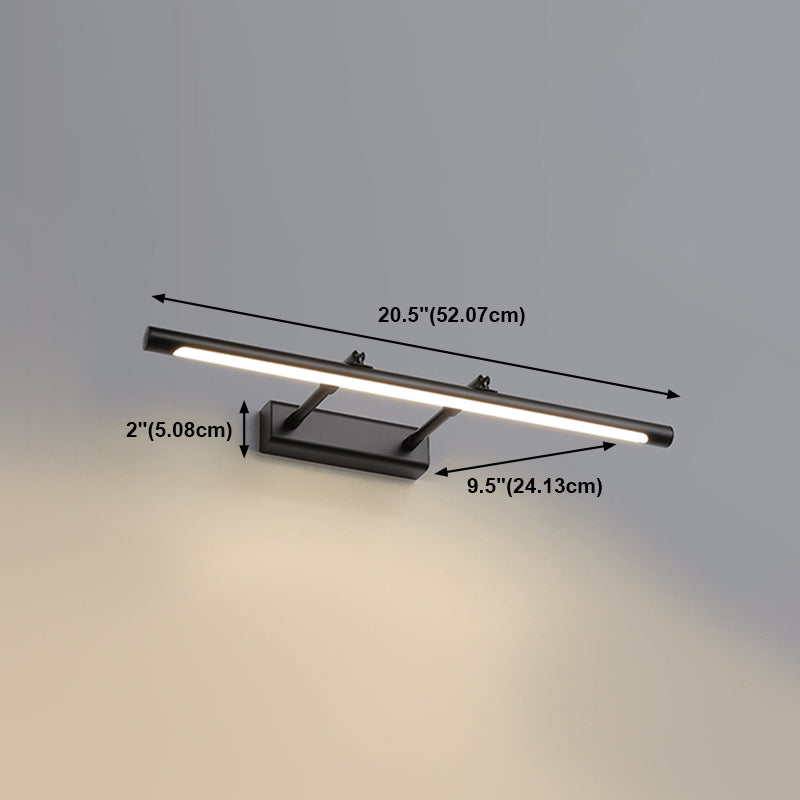 Forma lineal tocador de tocador moderno 1 luz de espejo LED de luz para baño en negro