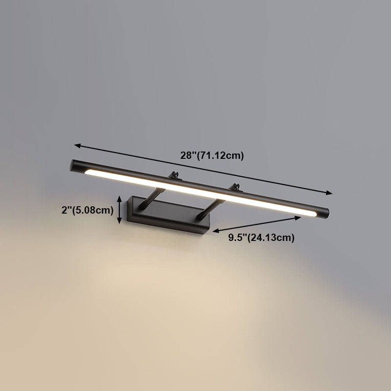 Forma lineal tocador de tocador moderno 1 luz de espejo LED de luz para baño en negro