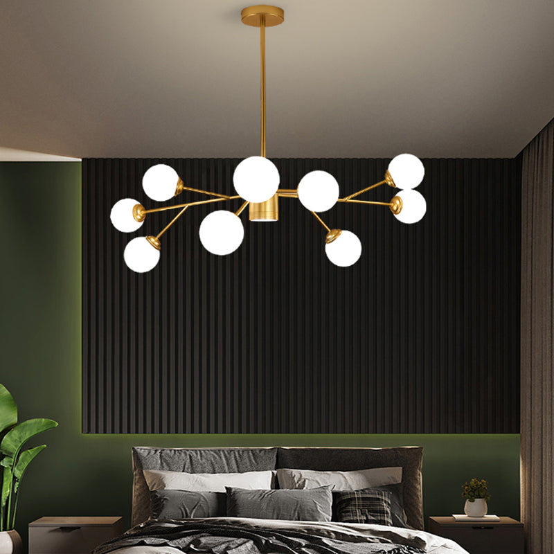 Contemporary Spherical Shade Hanging Light Fixtures Glass Chandelier Lighting Fixtures