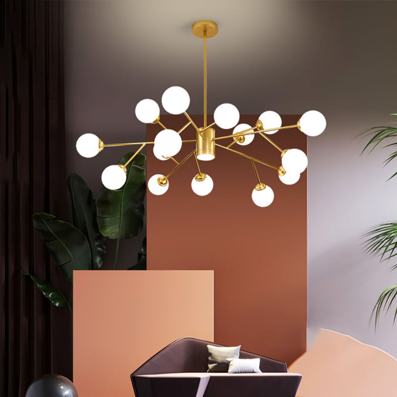 Contemporary Spherical Shade Hanging Light Fixtures Glass Chandelier Lighting Fixtures