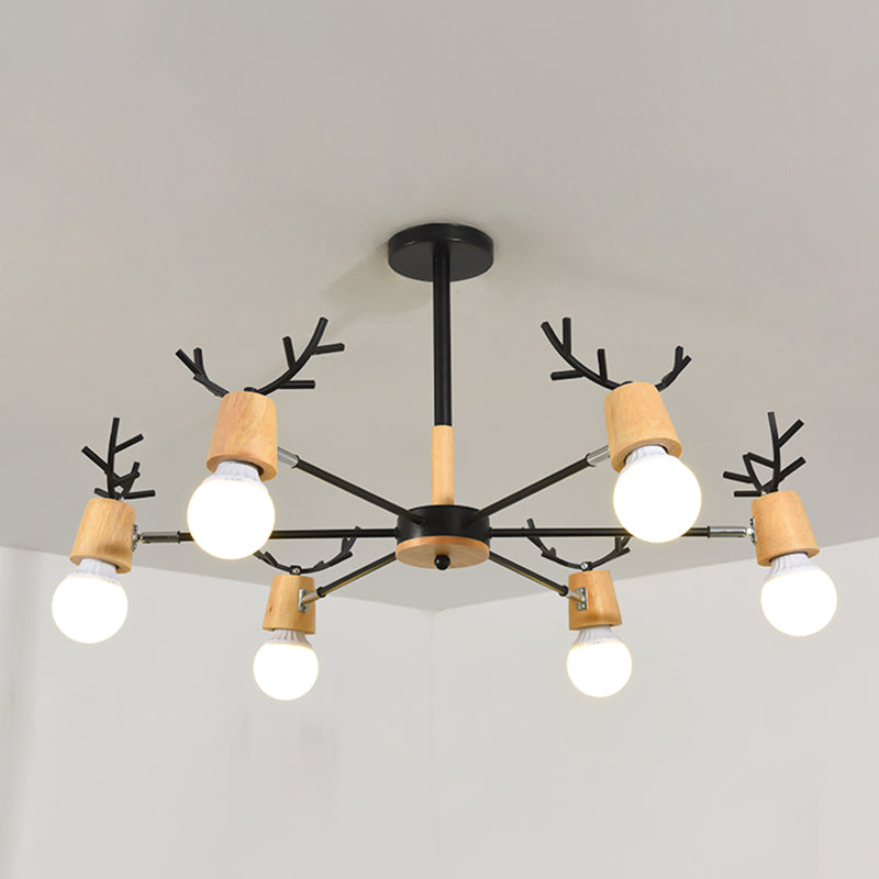 Antler -vorm hanger kroonluchters moderne houten hanger verlichtingsarmaturen