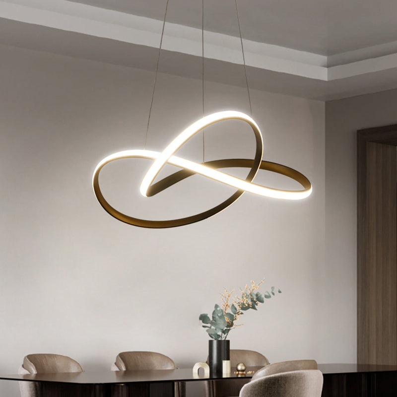 Contemporary Twisted Shape Chandelier Light Metal 1 Light Chandelier Lighting Fixture