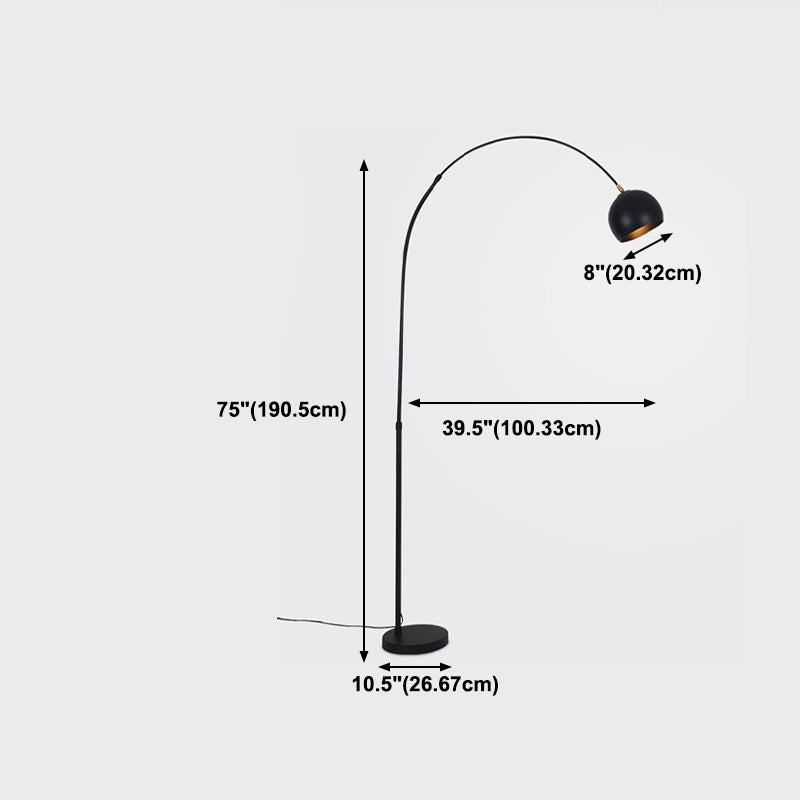 Lámpara de forma de forma de tazón de estilo moderno 1 iluminación de piso de luz para sala de estar