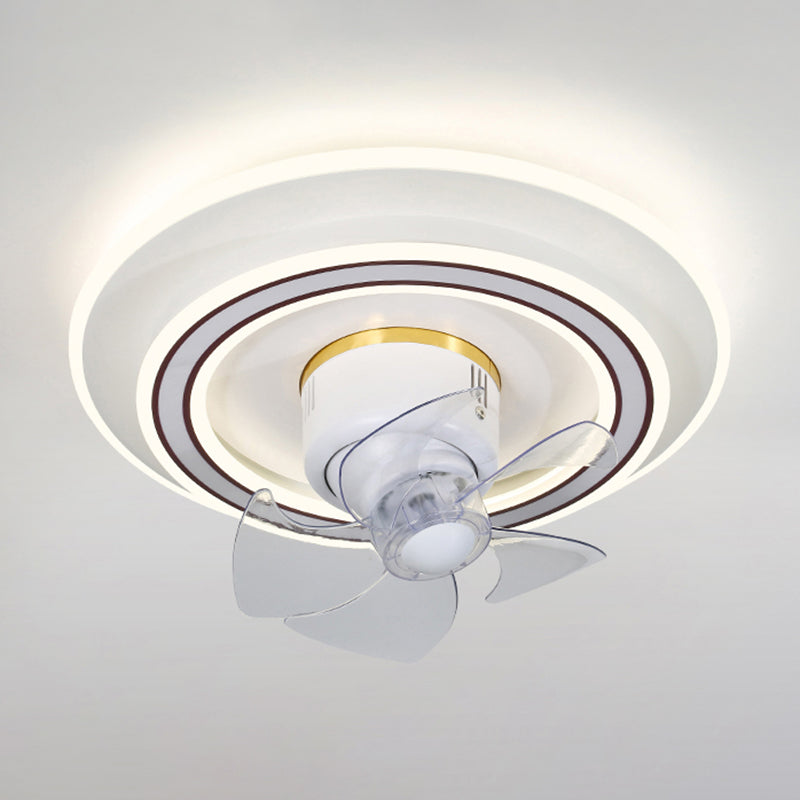 Noordse ronde ventilatorlamp metalen slaapkamer LED Semi Flush Light met wervelbare kop