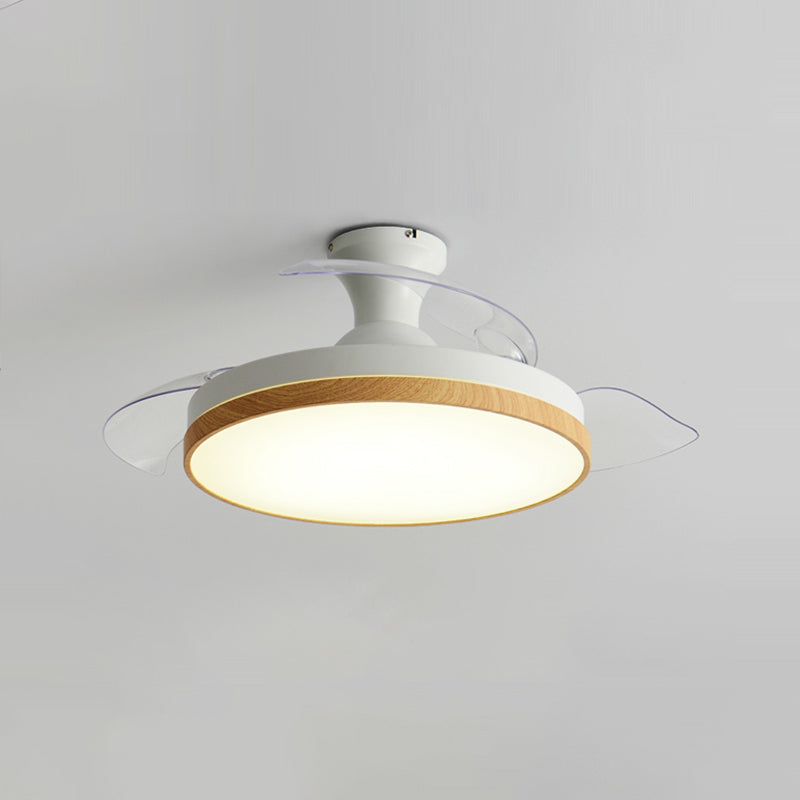 42In frequentieconversie ventilator verlichtingsarmatuur Noordse houten afwerking LED Semi Flush Mount Lamp