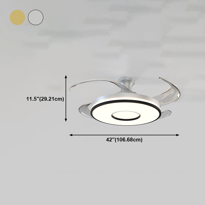 Simplicidad Circular Techo Ventilador de ventilador Conversión de frecuencia Semi Flush Montaje LED LED