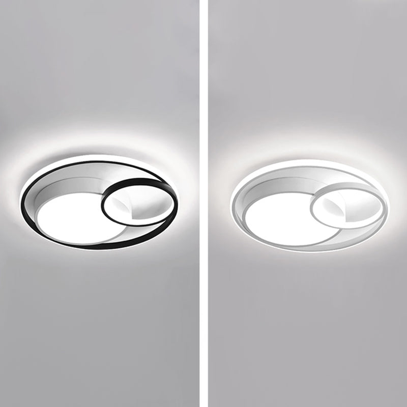 Metal Round Shade Flush Ceiling Light Modern Style 3 Lights Flush Mount Fixture