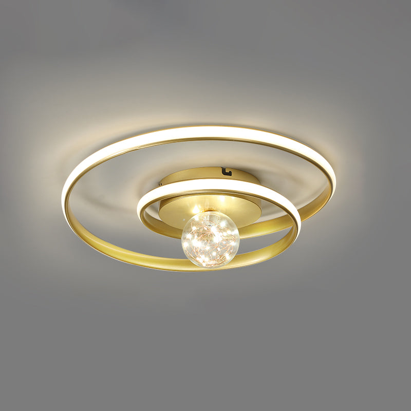 Geometrische LED -Flush -Halterung mit Kieselgel Schatten 2 Lichter moderne Deckenlampe