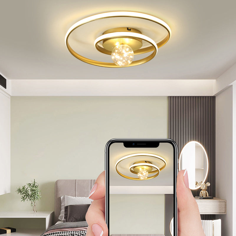 Luce di montaggio a filo a LED geometrico con tonalità gel di silice 2 luci lampada a soffitto moderna