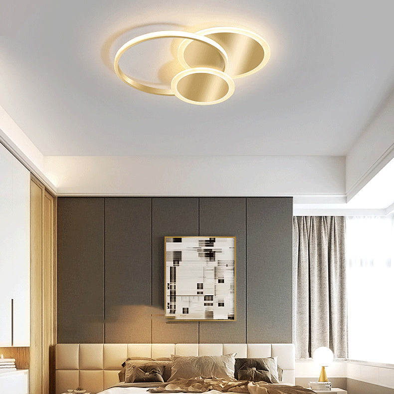 Simplicity Lighting Fixture Gold LED Flush Mounted Ceiling Lights with Acrylic Shade