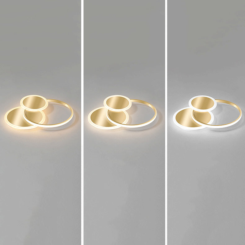 Simplicity Lighting Fixture Gold LED Flush Mounted Ceiling Lights with Acrylic Shade