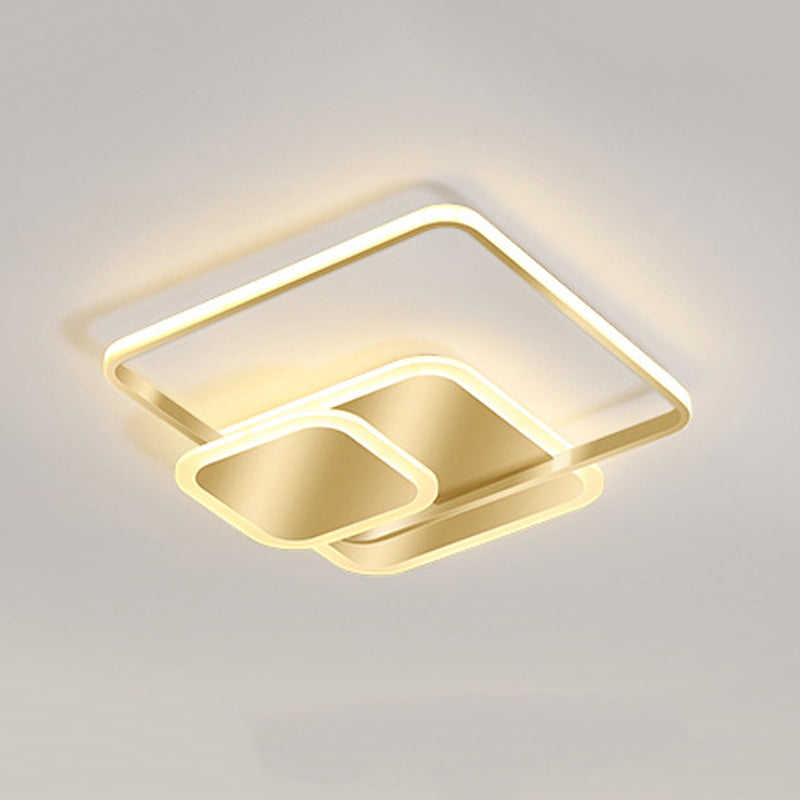 Simplicity Lighting Fixture Gold LED Flush Mounted Ceiling Lights with Acrylic Shade