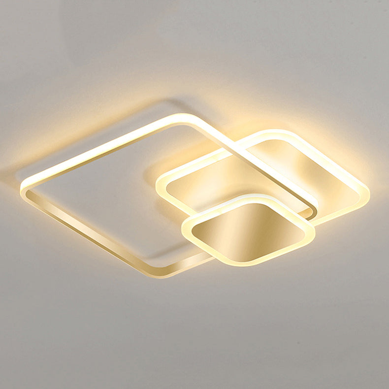 Simplicity Lighting Fixture Gold LED Flush Mounted Ceiling Lights with Acrylic Shade