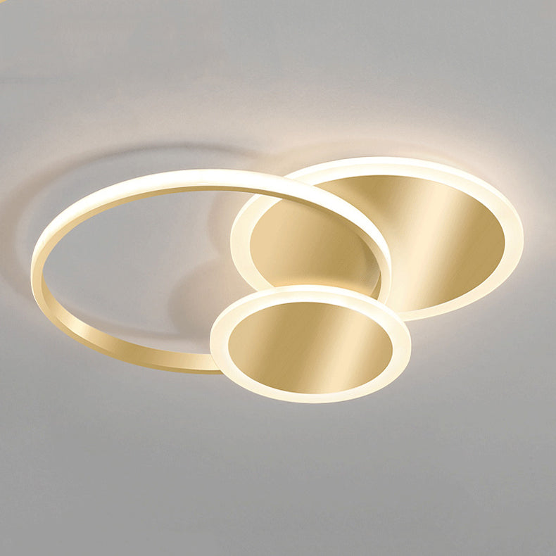 Simplicity Lighting Fixture Gold LED Flush Mounted Ceiling Lights with Acrylic Shade