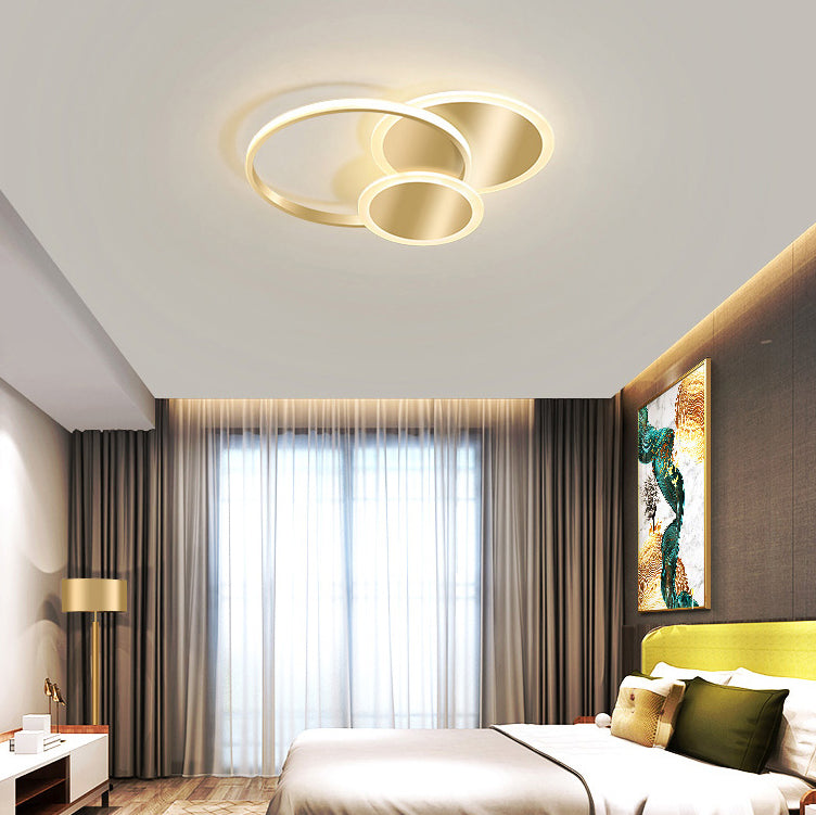 Simplicity Lighting Fixture Gold LED Flush Mounted Ceiling Lights with Acrylic Shade