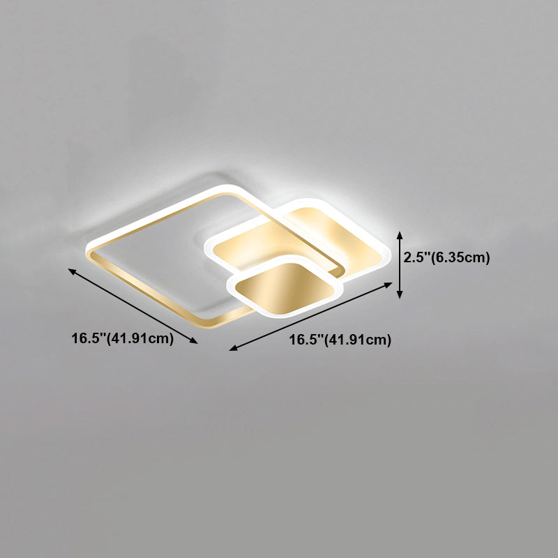 Aparte de iluminación de simplicidad luces de techo montadas en el al ras del led dorado con sombra acrílica