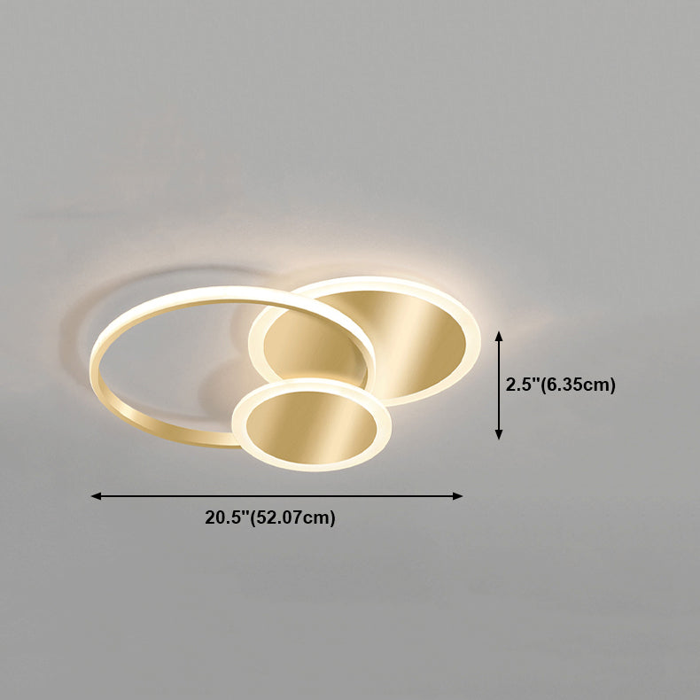 Simplicity Lighting Fixture Gold LED Flush Mounted Ceiling Lights with Acrylic Shade