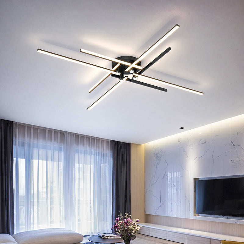 Linear LED Flush Mount Light Star Shape Modern Ceiling Lamp for Living Room Dining Room