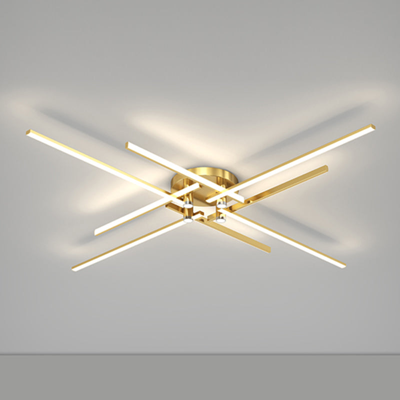 Linear LED Flush Mount Light Star Shape Modern Ceiling Lamp for Living Room Dining Room