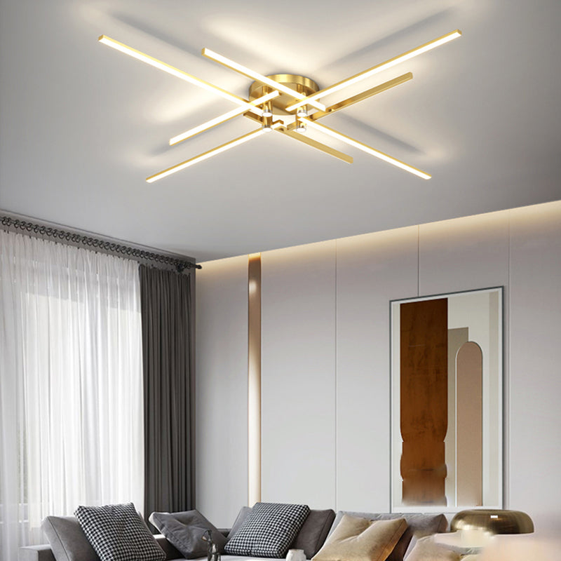 Linear LED Flush Mount Light Star Shape Modern Ceiling Lamp for Living Room Dining Room