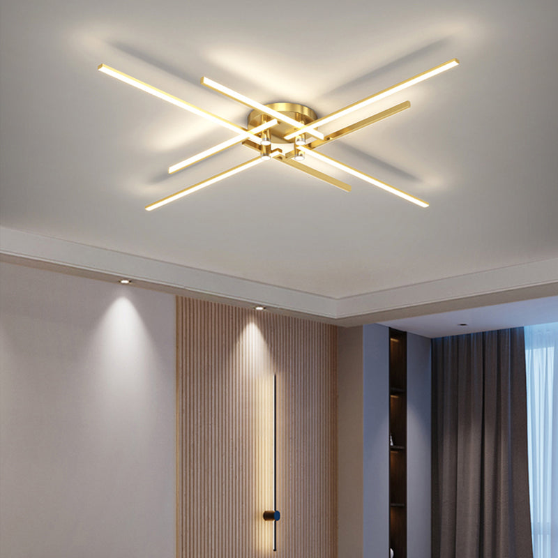 Linear LED Flush Mount Light Star Shape Modern Ceiling Lamp for Living Room Dining Room