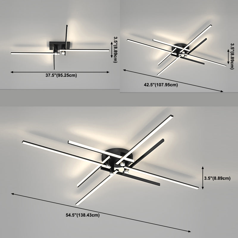 Lampada da stella a filo a filo a flusso lineare forma a soffitto moderna per soggiorno sala da pranzo