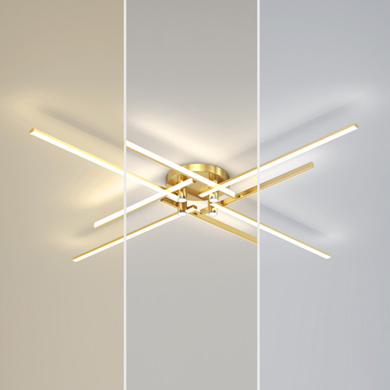 Linear LED Flush Mount Light Star Shape Modern Ceiling Lamp for Living Room Dining Room