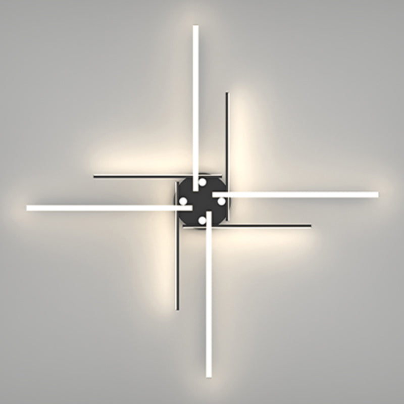 Linear LED Flush Mount Light Star Shape Modern Ceiling Lamp for Living Room Dining Room