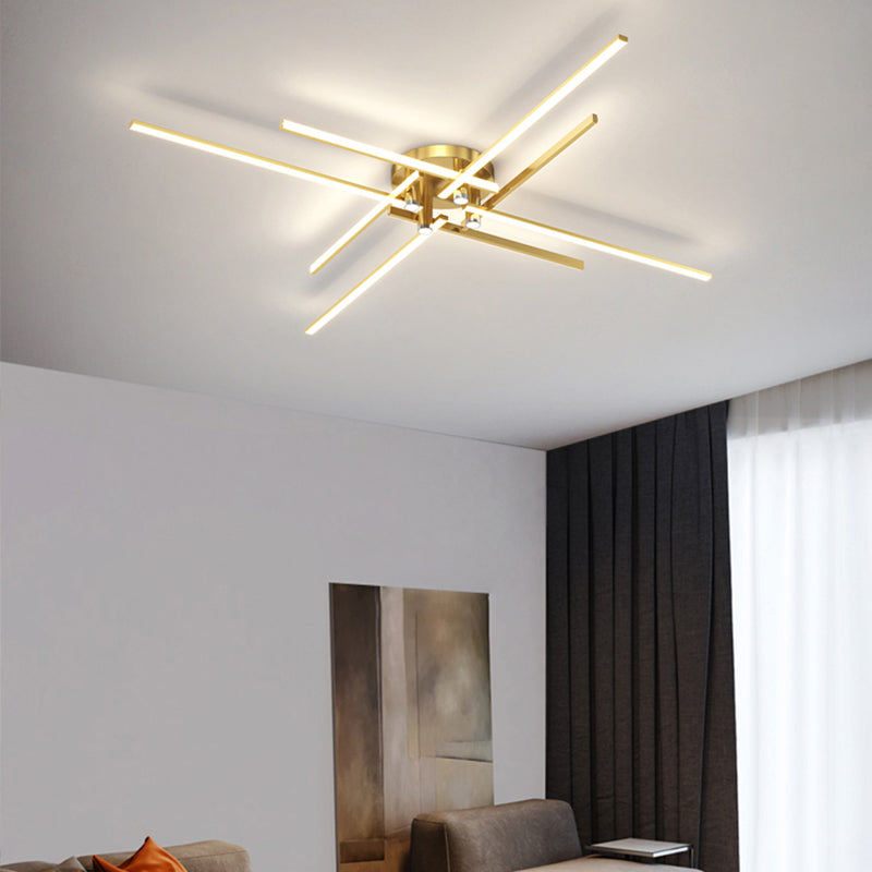 Linear LED Flush Mount Light Star Shape Modern Ceiling Lamp for Living Room Dining Room