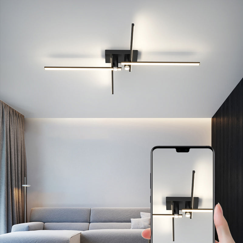 Linear LED Flush Mount Light Star Shape Modern Ceiling Lamp for Living Room Dining Room