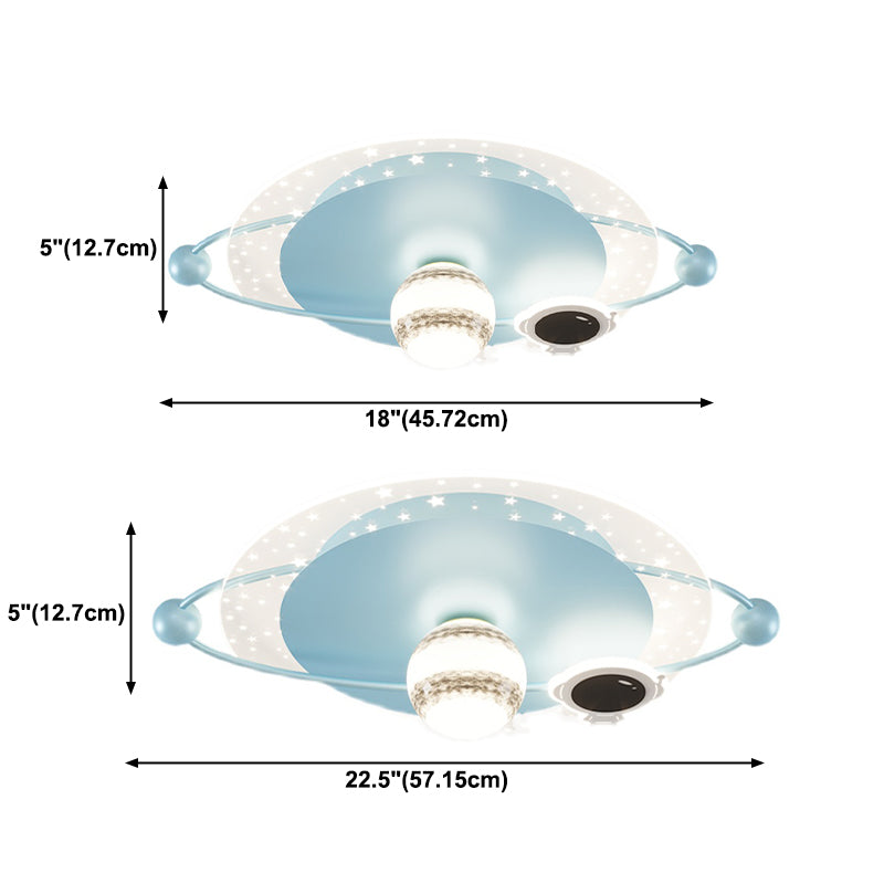 Luz de techo LED de forma redonda Cartoon Dedoming Techo de dormitorio infantil Luz montada