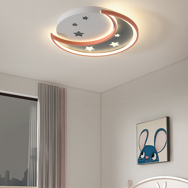 Children's Bedroom LED Ceiling Light Fixture Cartoon Animal Flush Mounted Light