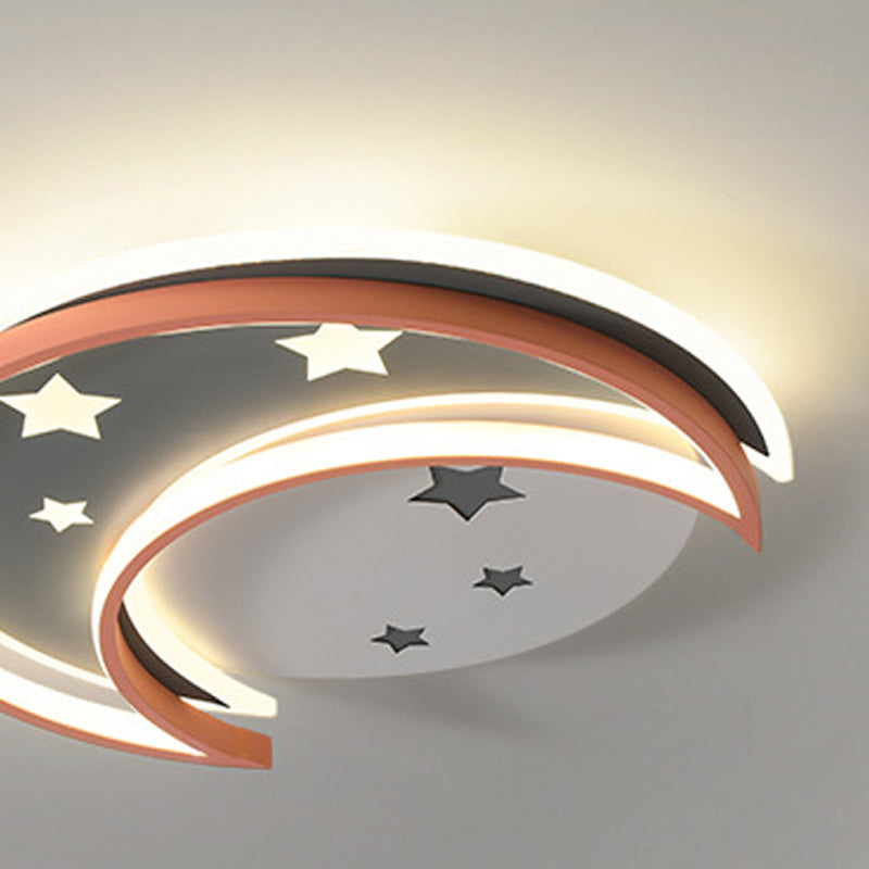 Children's Bedroom LED Ceiling Light Fixture Cartoon Animal Flush Mounted Light