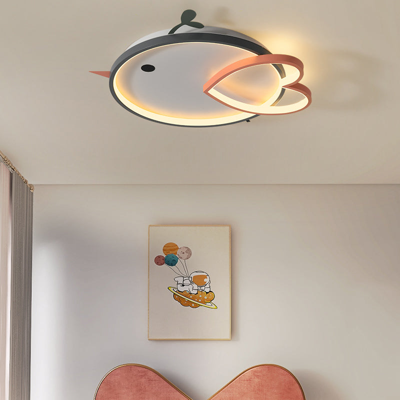 Children's Bedroom LED Ceiling Light Fixture Cartoon Animal Flush Mounted Light