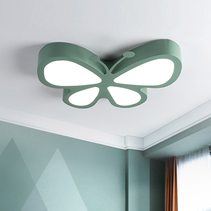 Butterfly Shaped Metal Flush Light Fixture Cartoon LED Ceiling Light for Kids Room