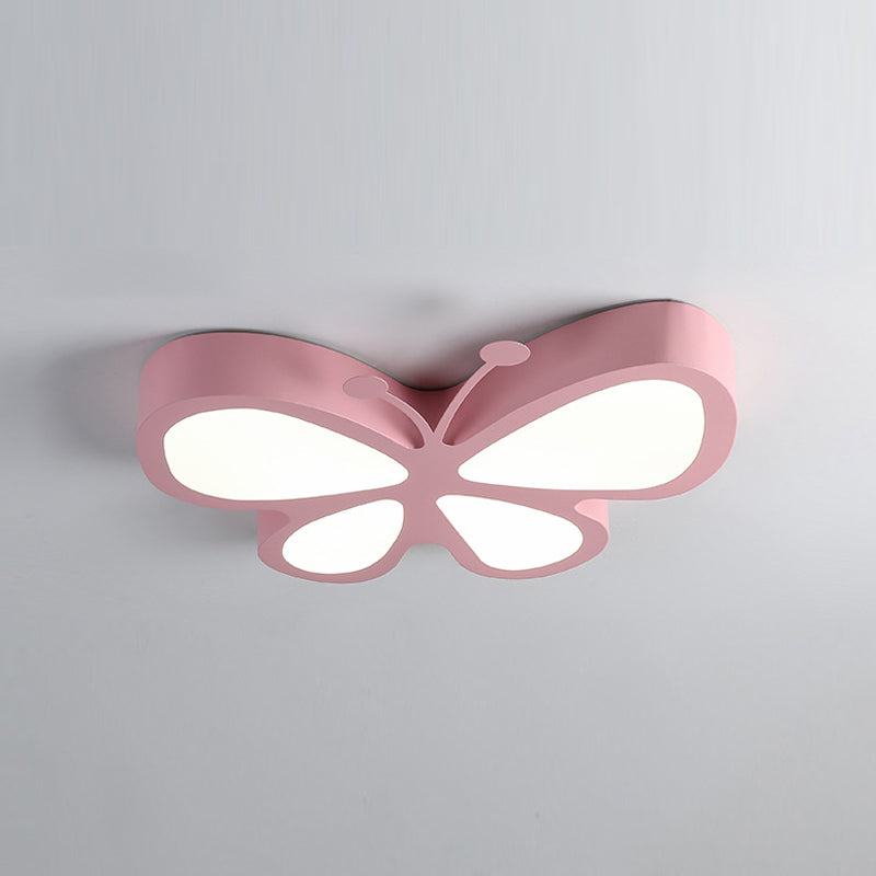 Butterfly Shaped Metal Flush Light Fixture Cartoon LED Ceiling Light for Kids Room