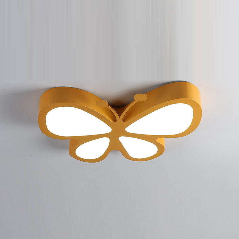 Butterfly Shaped Metal Flush Light Fixture Cartoon LED Ceiling Light for Kids Room