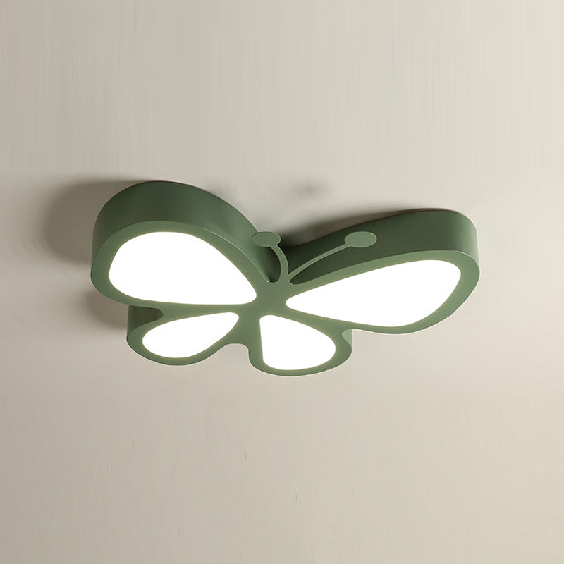 Butterfly Shaped Metal Flush Light Fixture Cartoon LED Ceiling Light for Kids Room