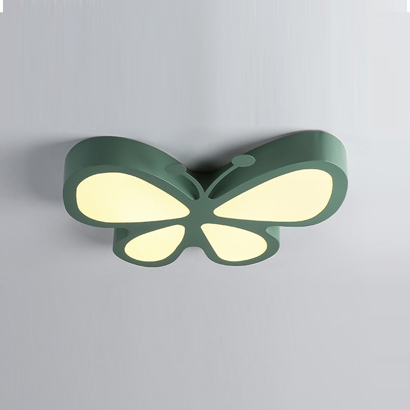 Butterfly Shaped Metal Flush Light Fixture Cartoon LED Ceiling Light for Kids Room