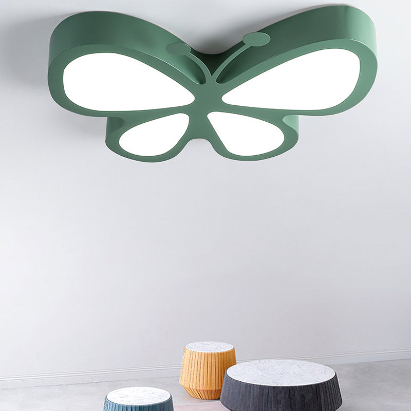 Butterfly Shaped Metal Flush Light Fixture Cartoon LED Ceiling Light for Kids Room