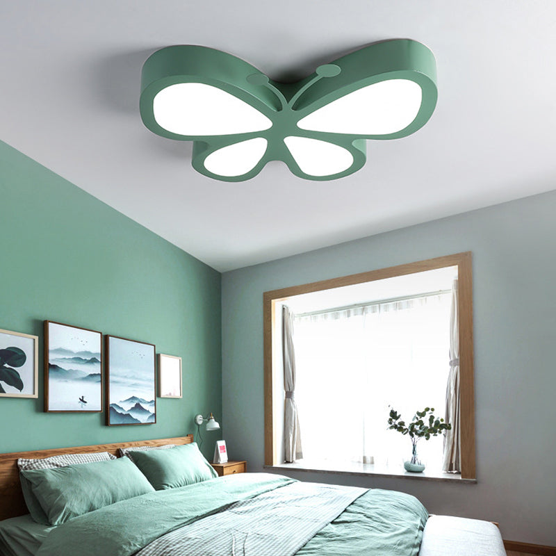 Butterfly Shaped Metal Flush Light Fixture Cartoon LED Ceiling Light for Kids Room